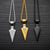 Men's Fashion Jewelry Gold Silver black Arrow Head Pendant Long Chain Necklace mens stainless steel necklaces