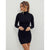 New stand collar long sleeve solid color sexy slim hip dress foundation dress