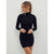 New stand collar long sleeve solid color sexy slim hip dress foundation dress