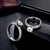 Titanium Stainless Steel Rings For Women Silver color 8 mm zirconia wedding rings Small CZ Surround Fashion Jewelry Wholesale
