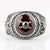 Real 925 Sterling Silver 30 g Skull Ring Do The Old Design Skeleton Red Zircon Punk Biker for Mystery Men Heavy Fine Jewelry